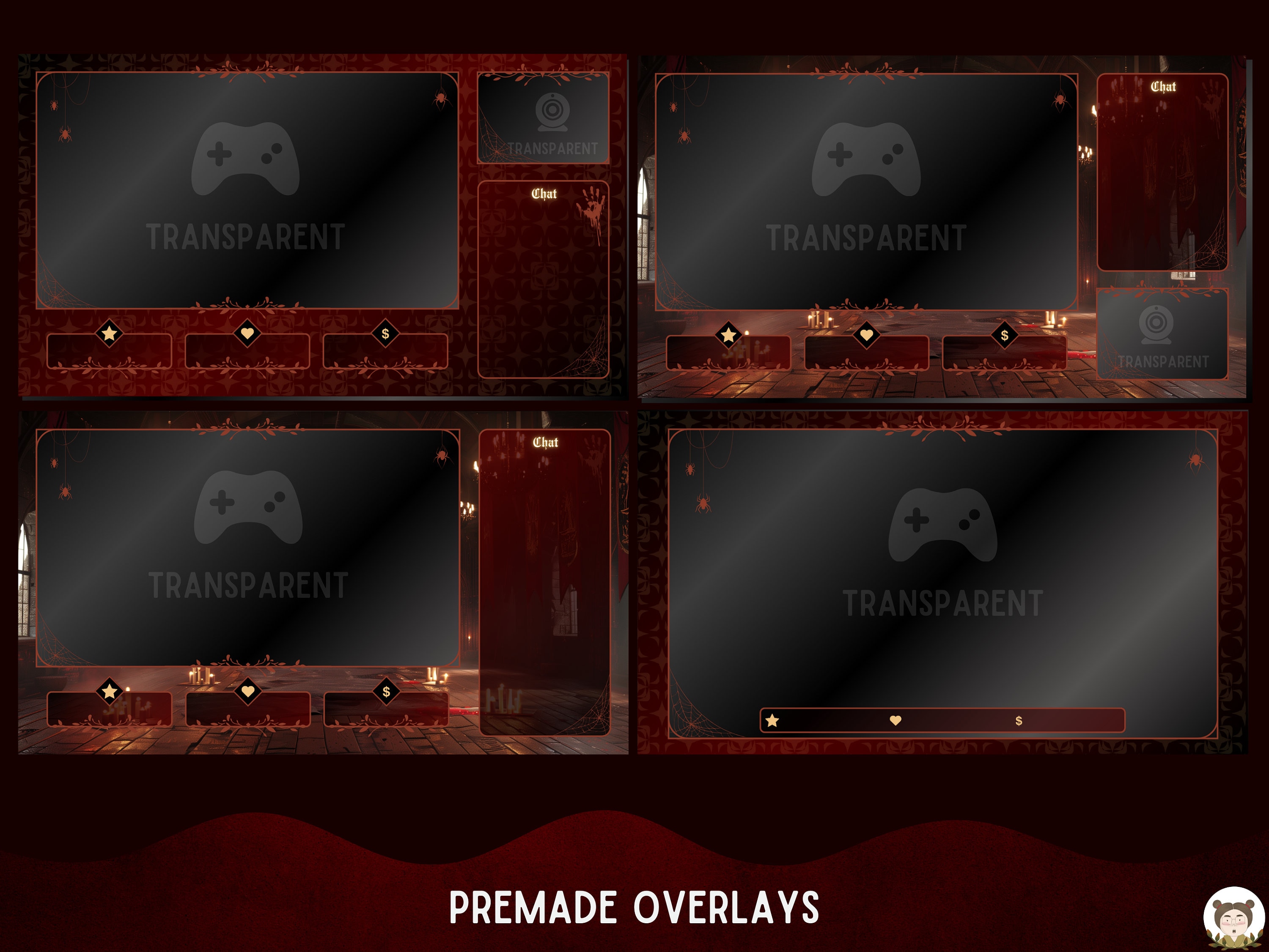 Red Vampire Lair Animated Twitch Stream Overlay Package - Etsy