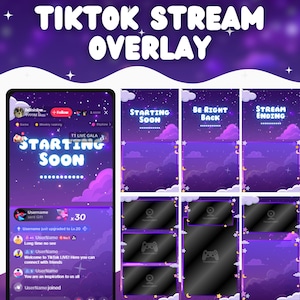 TikTok Stream Overlay Purple Cute Witch Tiktok Fantasy Stream Overlay Purple Vertical Overlay TikTok Live Overlay Skies Witch Halloween