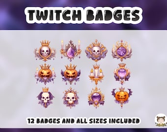 Twitch Badges Halloween Witch Set Witchcore Fantasy Stream Icons Celestial Magical Sub Badges Discord Emote Discord Emoji Hallow Spooky