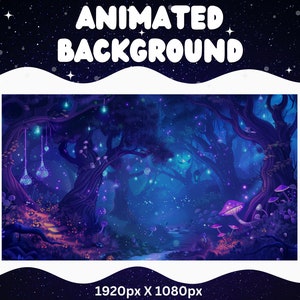 Vtuber Animated Background Purple Witch Twitch Fantasy Stream Overlay Vtuber Seamless Looped Background for Streaming Vtuber Purple Room