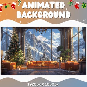 Vtuber-geanimeerde achtergrond Kerstvakantie Twitch Fantasy Stream-overlay Vtuber-vakantieachtergrond Streaming Vtuber Twitch Christmas Cozy