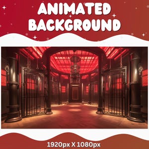 Vtuber Animated Background Pentagram Horror Twitch Fantasy Stream Overlay Vtuber Background for Streaming Vtuber Red Room Dungeon Chamber