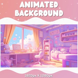 Purple LoFi Room: Animated Vtuber Stream Background (Seamless Looped)