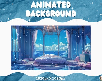 Arrière-plan animé Vtuber Superposition de flux LoFi Twitch Arrière-plan transparent en boucle Vtuber pour le streaming Chambre à coucher Vtuber
