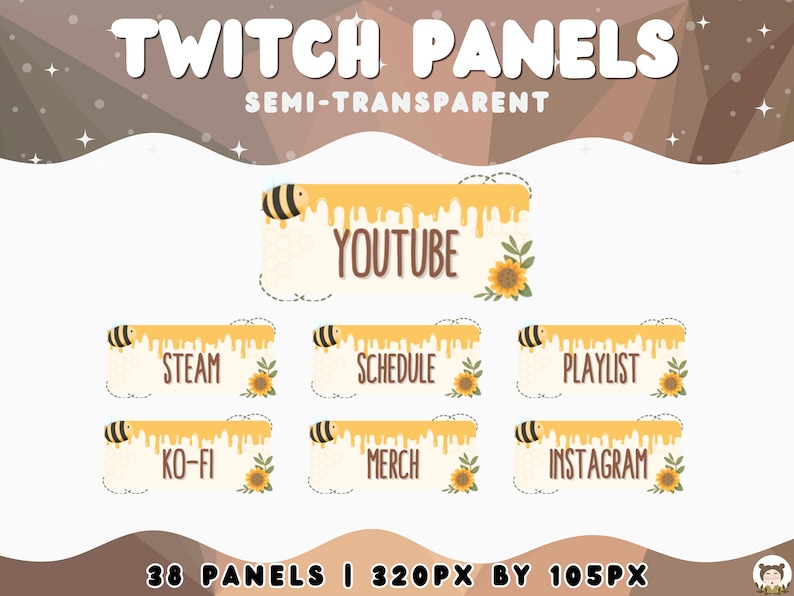 Honey Bee Twitch Panels Nature Twitch Panels Cute Twitch Panels Plant ...