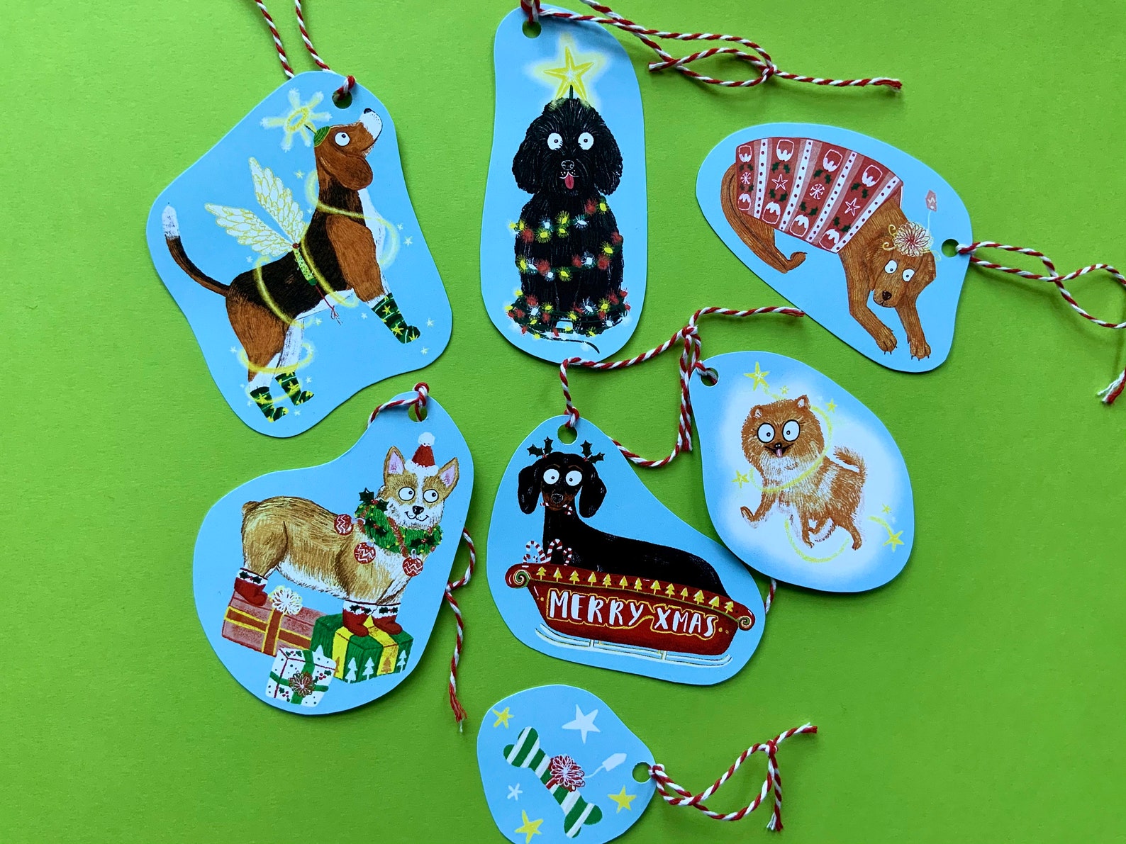 Christmas Dog Gift Tags | Etsy