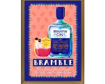 Brighton Gin Cocktail Print (UNFRAMED)