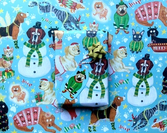 Christmas Dog Wrapping Paper, 3 Pack A2 Sheets
