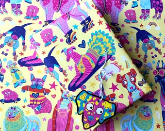 Yellow Summer Dog Wrapping Paper