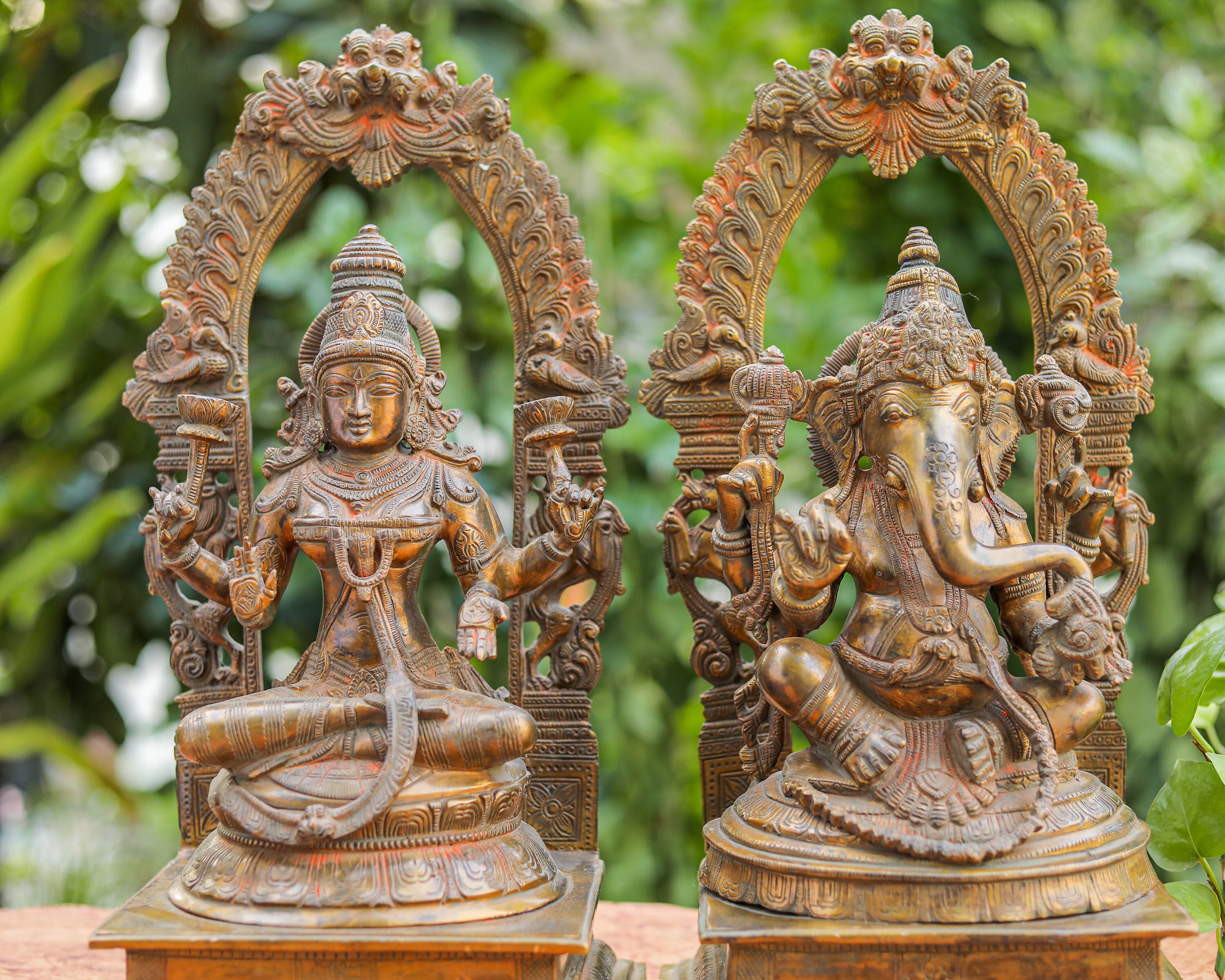 42 Cm Lakshmi Ganesh Statue Duo Mother Son Hindu Deities Etsy