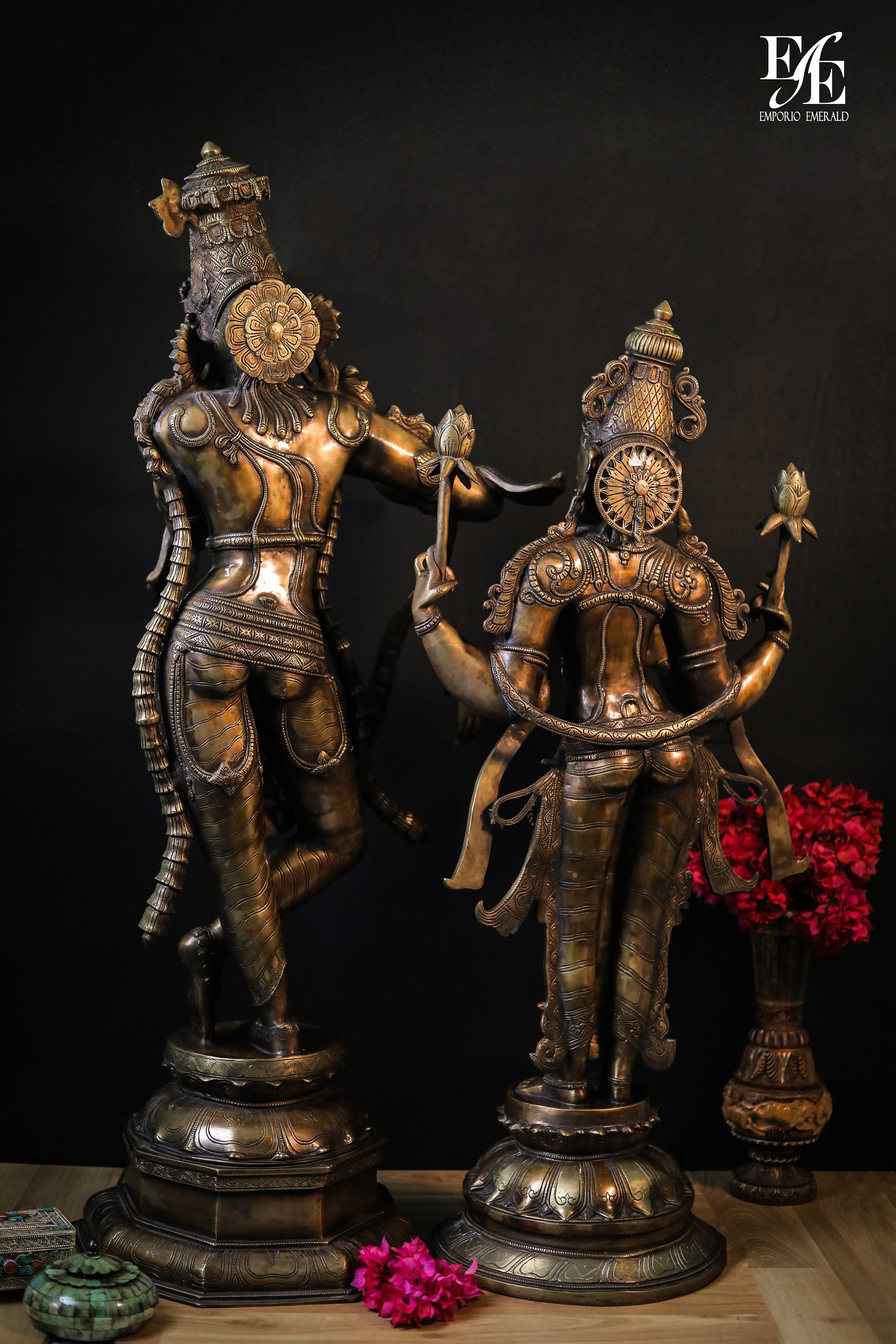 113 cm Radha krishna statue Brass indoor outdoor decor Radha Etsy