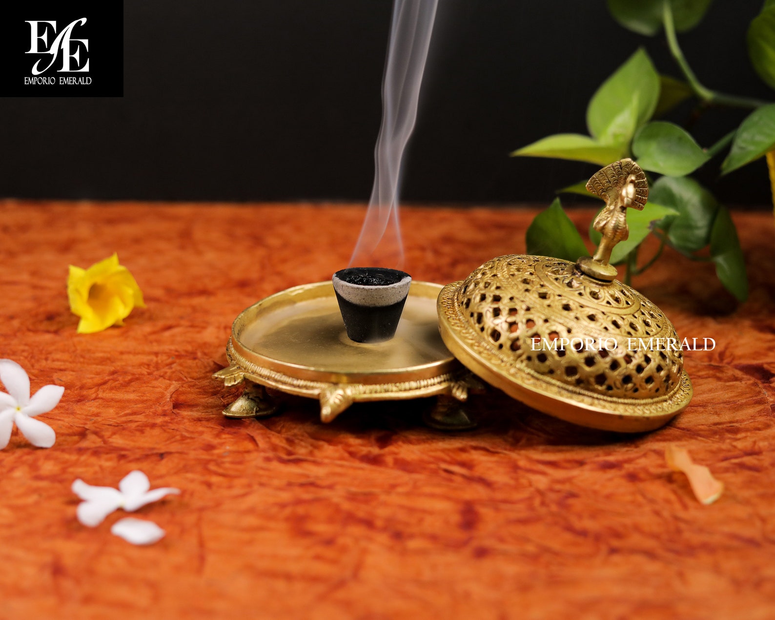 Brass Incense Holder Frankincense Burner Brass Dhoop Box Home Etsy