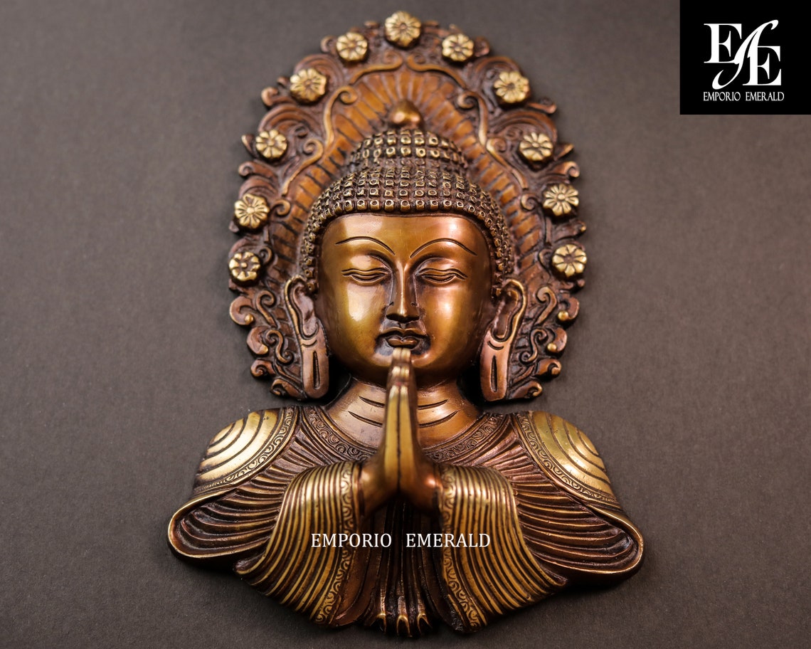 24cm Lord Buddha Wall Hanging Mask Brass Bust Buddha Mask Etsy
