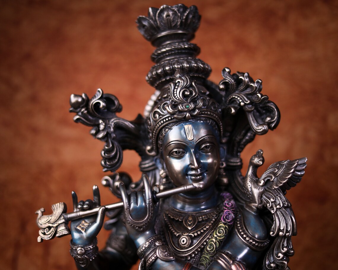 74 cm Krishna statue outdoor Krishna garden statue Home Etsy