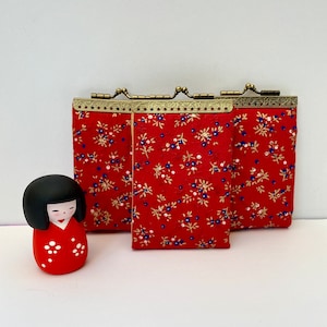 Cartera vintage roja hecha a mano cartera de damas cartera vegana regalo de cumpleaños para su cartera antigua bolso de diseñador accesorio de moda único