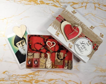 Saint Charbel Gift Box (Relic Chaplet) - Saint Valentine's Day Theme