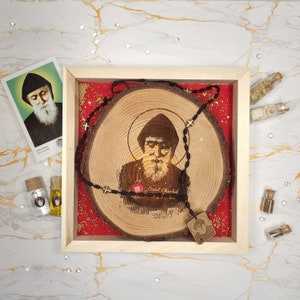 Saint Charbel, Cedar of Lebanon Box (Ex Indumentis)