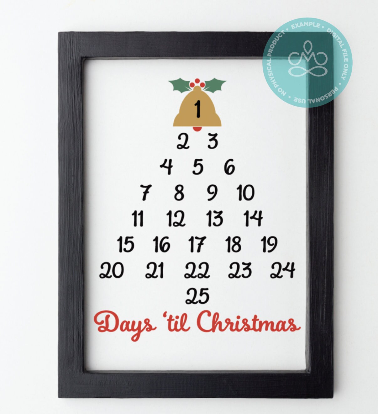 Tree Countdown Poster Christmas Tree Countdown SVG, Png, Jpg, Pdf, Printable, Digital ...