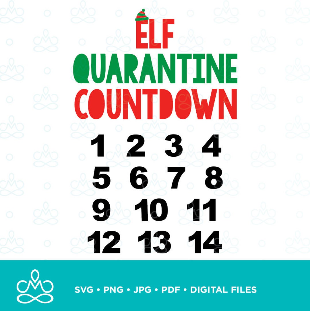 Elf Quarantine Countdown, Christmas SVG, Png, Jpg, Pdf, Printable ...