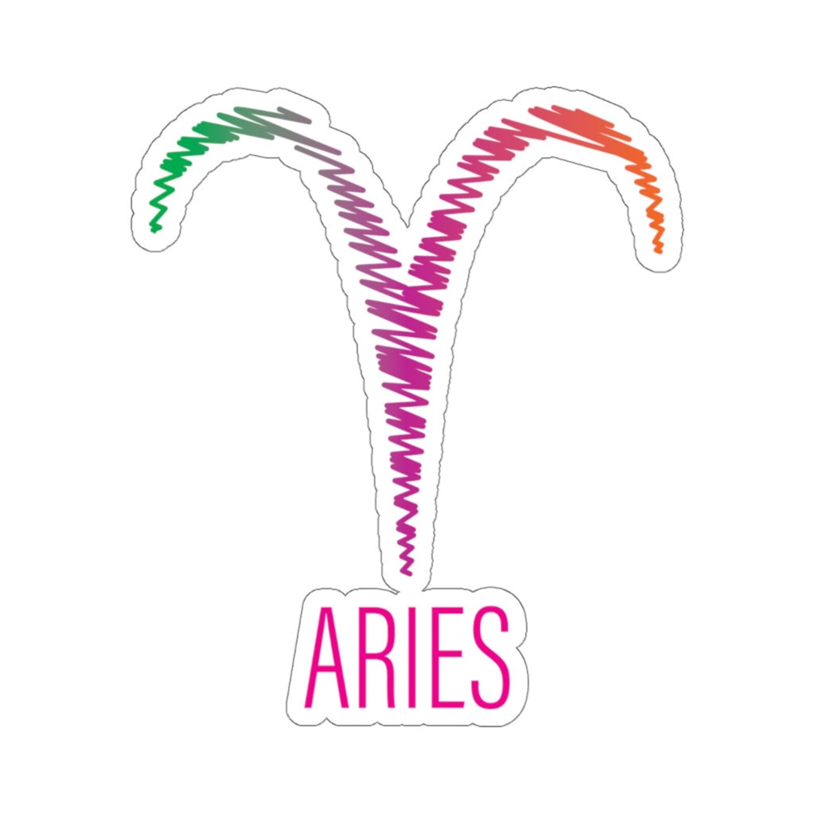 Aries Birthday Sign Sticker Birthday Scribble - Etsy