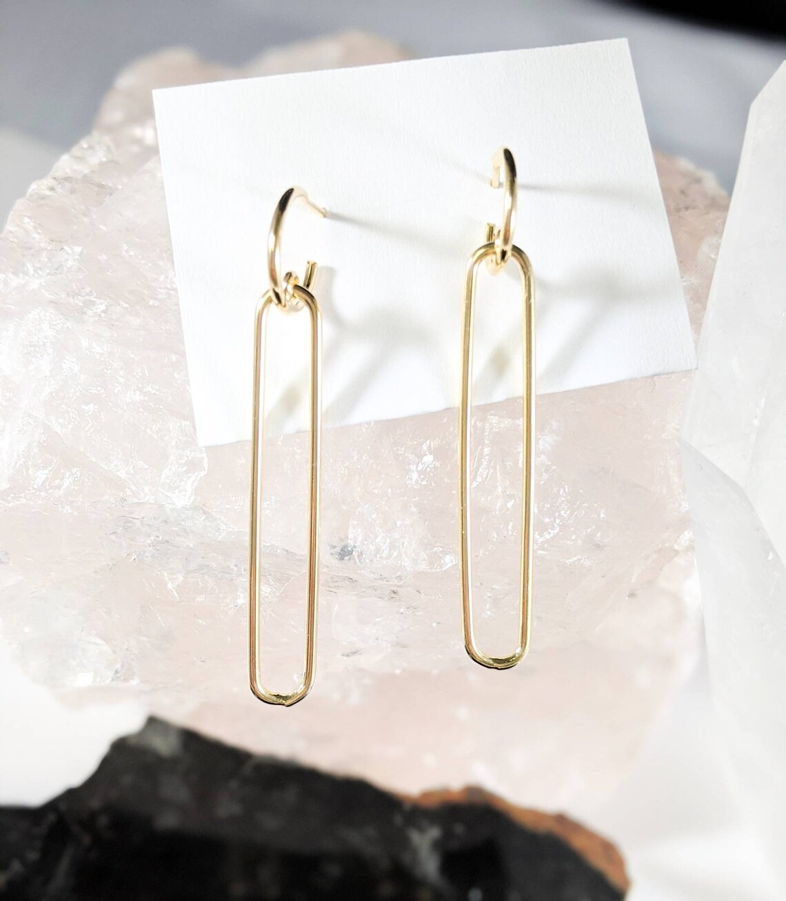 18k Goldfilled Paper Clip Stud Earrings Unique Gift for Her Etsy