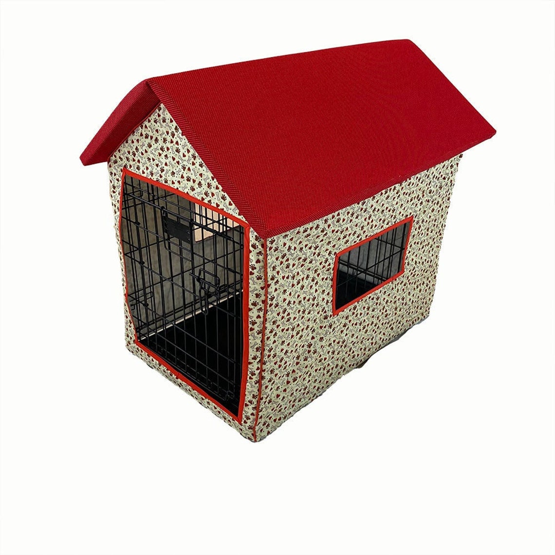 Dog Crate Cover in Cuddly Cream fabric Hound Homes™ Etsy