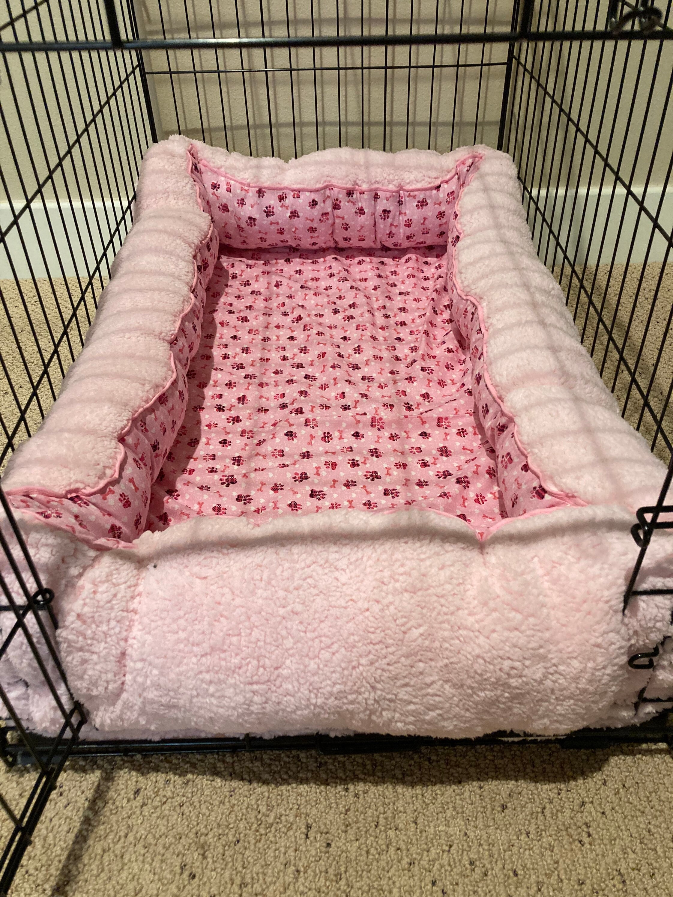 Dog Sherpa Bed With Bumpers Pillows All Around Etsy