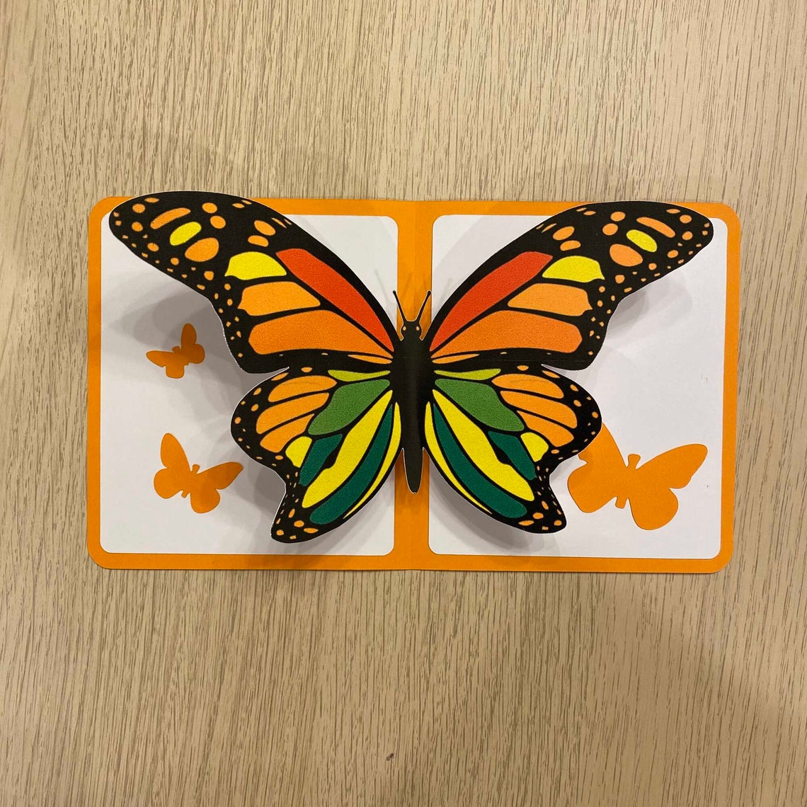 Pop-up card template print and cut butterfly bundle | Etsy