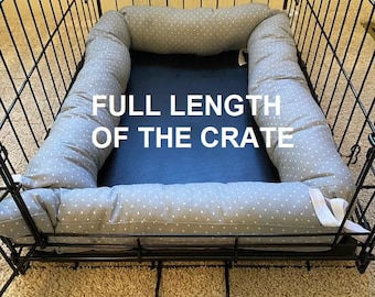 Dog Crate Pillow Bumper in Stylish Fabrics - Choose Size and Color