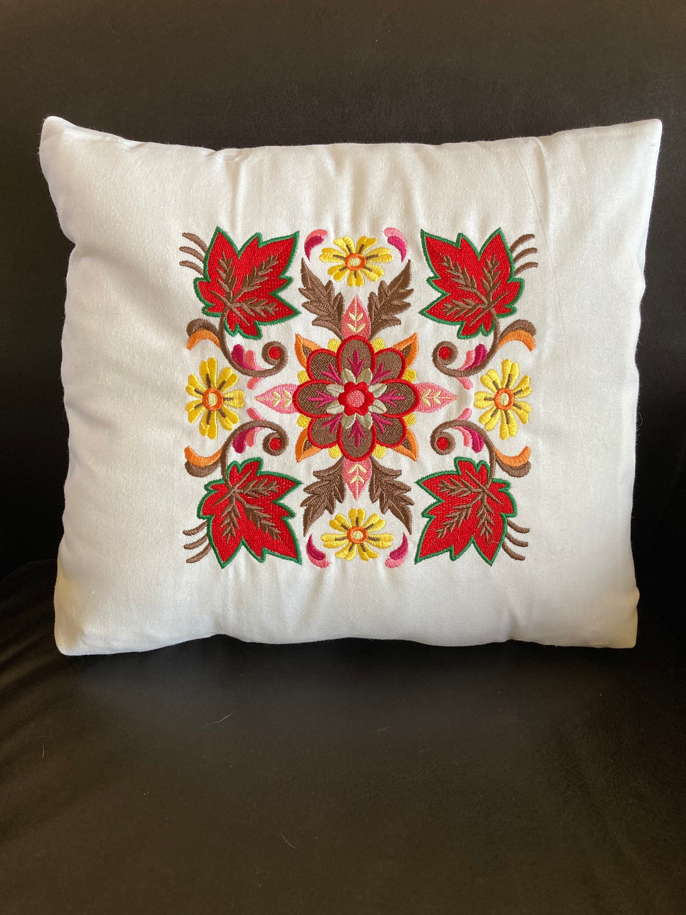 Embroidered Sofa Pillow Sofa Pillow or Kitchen Towels Etsy