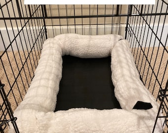 Dog Crate Pillow Bumper in Super Soft Faux Sherpa - Choose Color