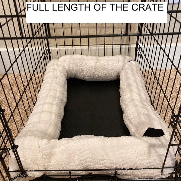 Dog Crate Pillow Bumper in Super Soft Faux Sherpa - Choose Color