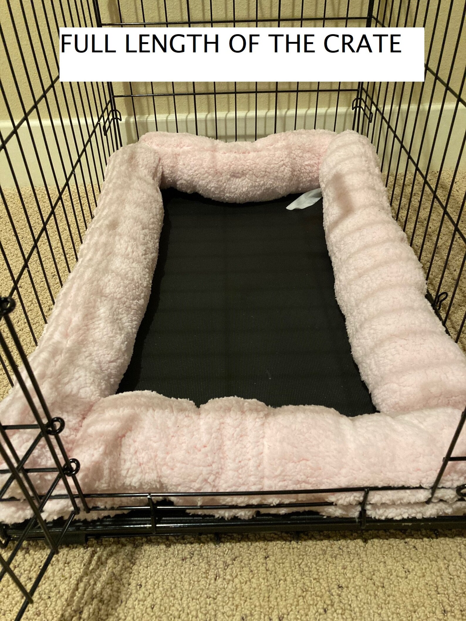 Dog Crate Pillow Bumper in Grey Pink or Beige Super Soft Faux Etsy