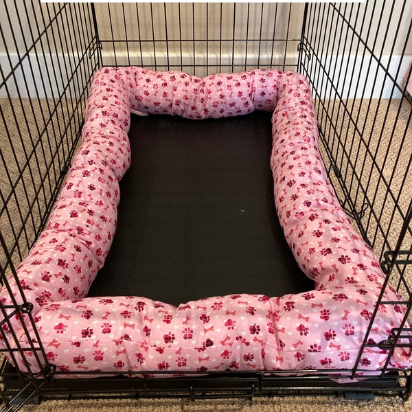 Dog Crate Pillow Bumper in Fun Cotton Fabrics