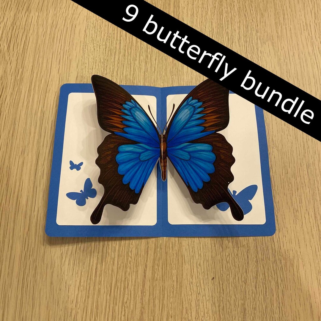 Pop-up Card Template Print and Cut - Butterfly Bundle - Etsy