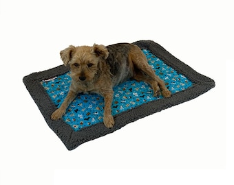 Dog Sherpa Blanket in Tranquil Teal fabric