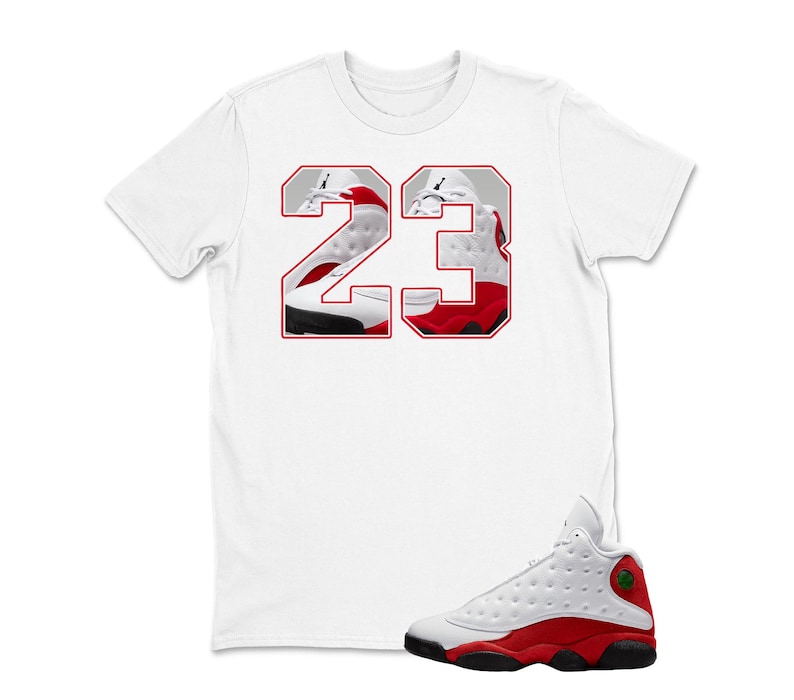 23 In Red Number 23 Sneaker Shirt to Match AJ 13 Chicago, AJ 13 Chicago Sneaker ...