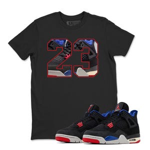 red and blue jordan outfit