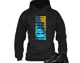 Jordan 11 Gamma Sneaker Match Hoodie Black Retro Different , Sneaker Shirt Black to Match Jordan 11 Gamma