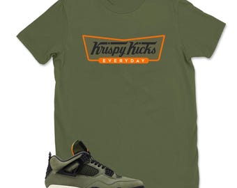 Undefeated 4 Sneaker Match Shirt, Deep Green Clementine Black Sail