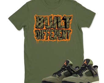 Undefeated 4 Sneaker Match Shirt, Deep Green Clementine Black Sail