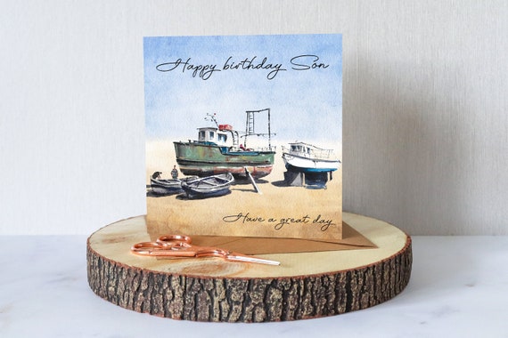 Carte Danniversaire De Fils Joyeux Anniversaire Fils Bonne Etsy Canada