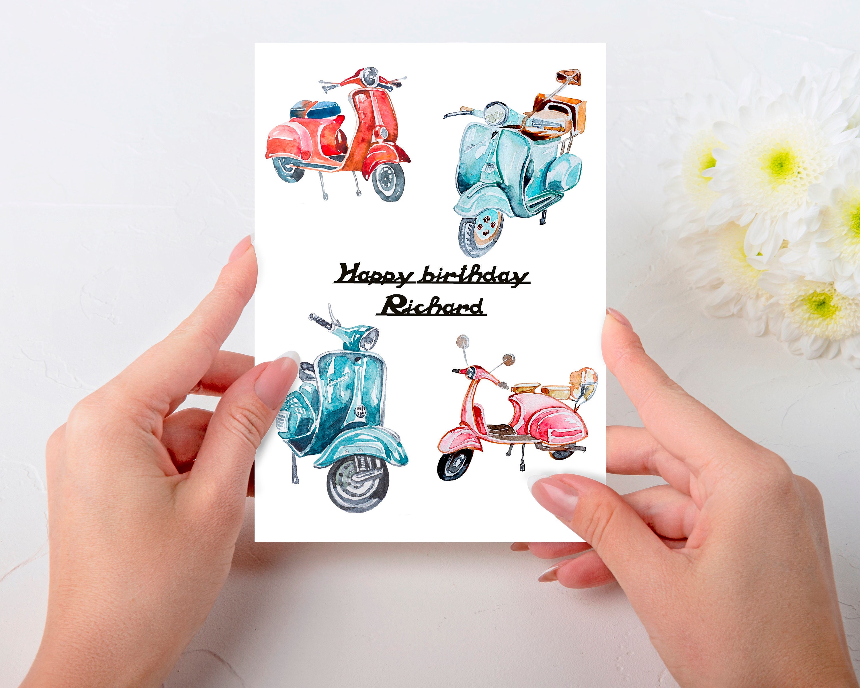 Vespa Geburtstagskarte für Sie oder Ihn 'Happy Birthday Etsy
