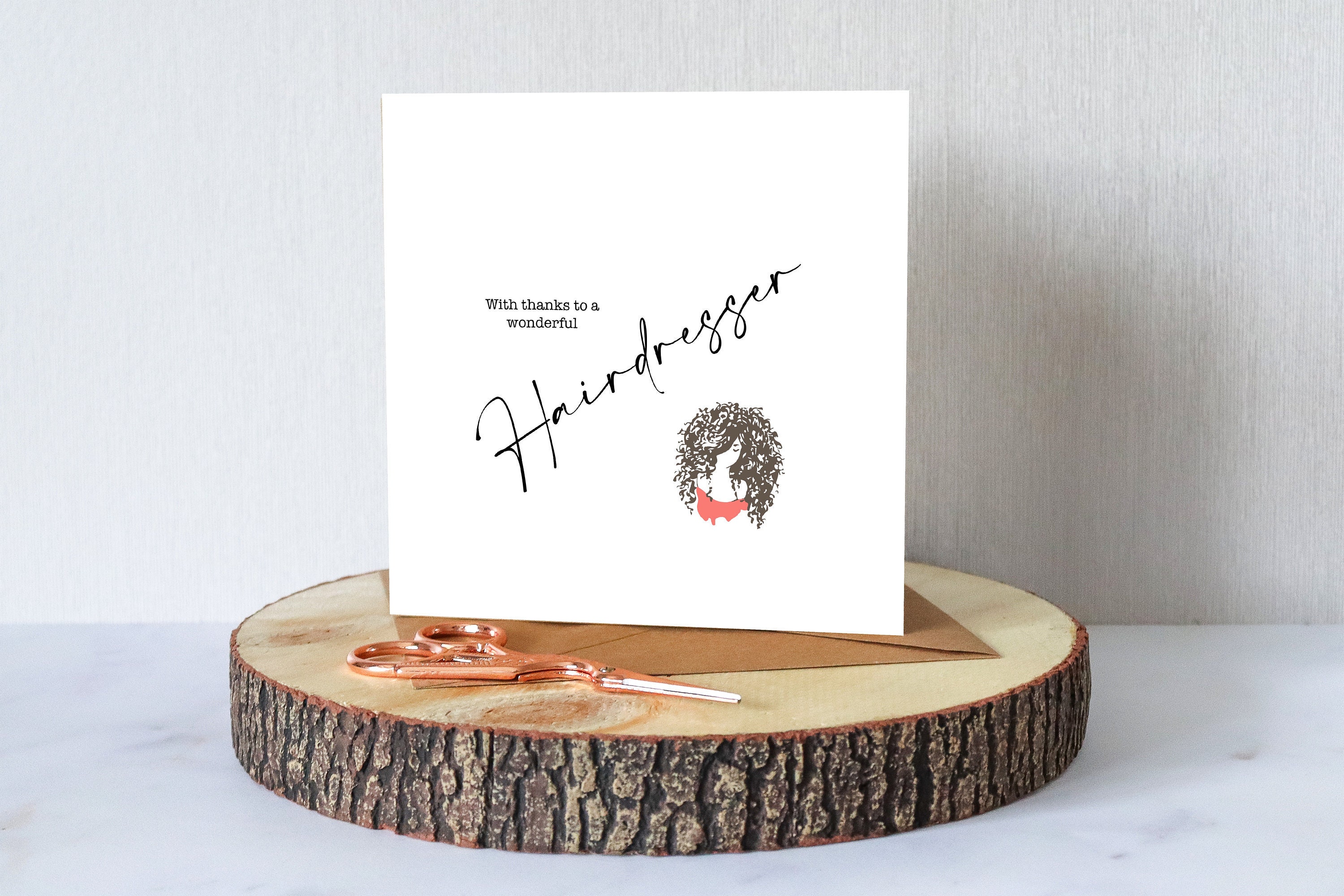 Hairdresser Thank you card. With thanks. Premium quality. Etsy