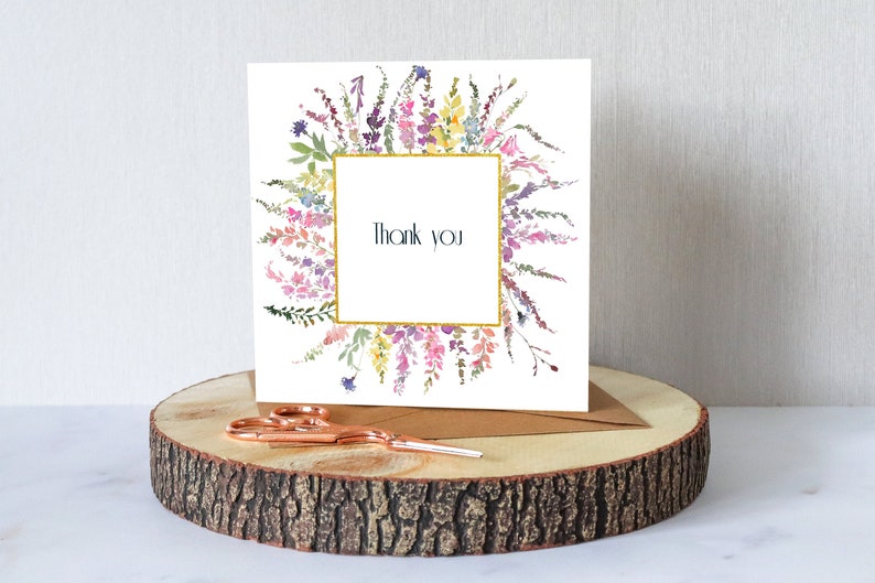 Same day dispatch if ordered by 1pm. Thank you card Premium quality Very pretty florals