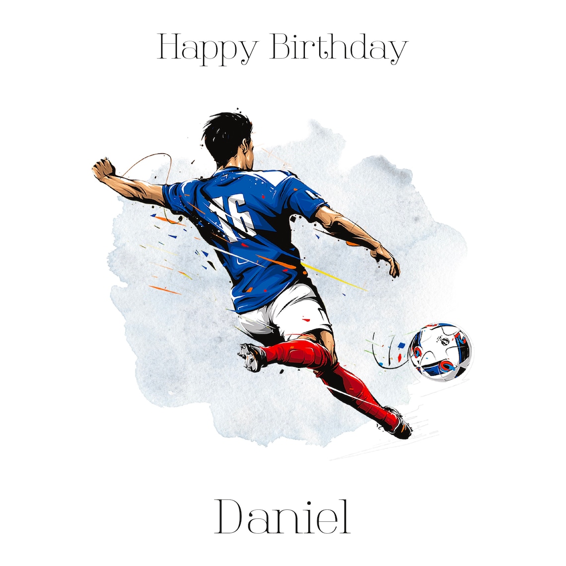 Football Birthday card for him. Personalised. Football player. Etsy