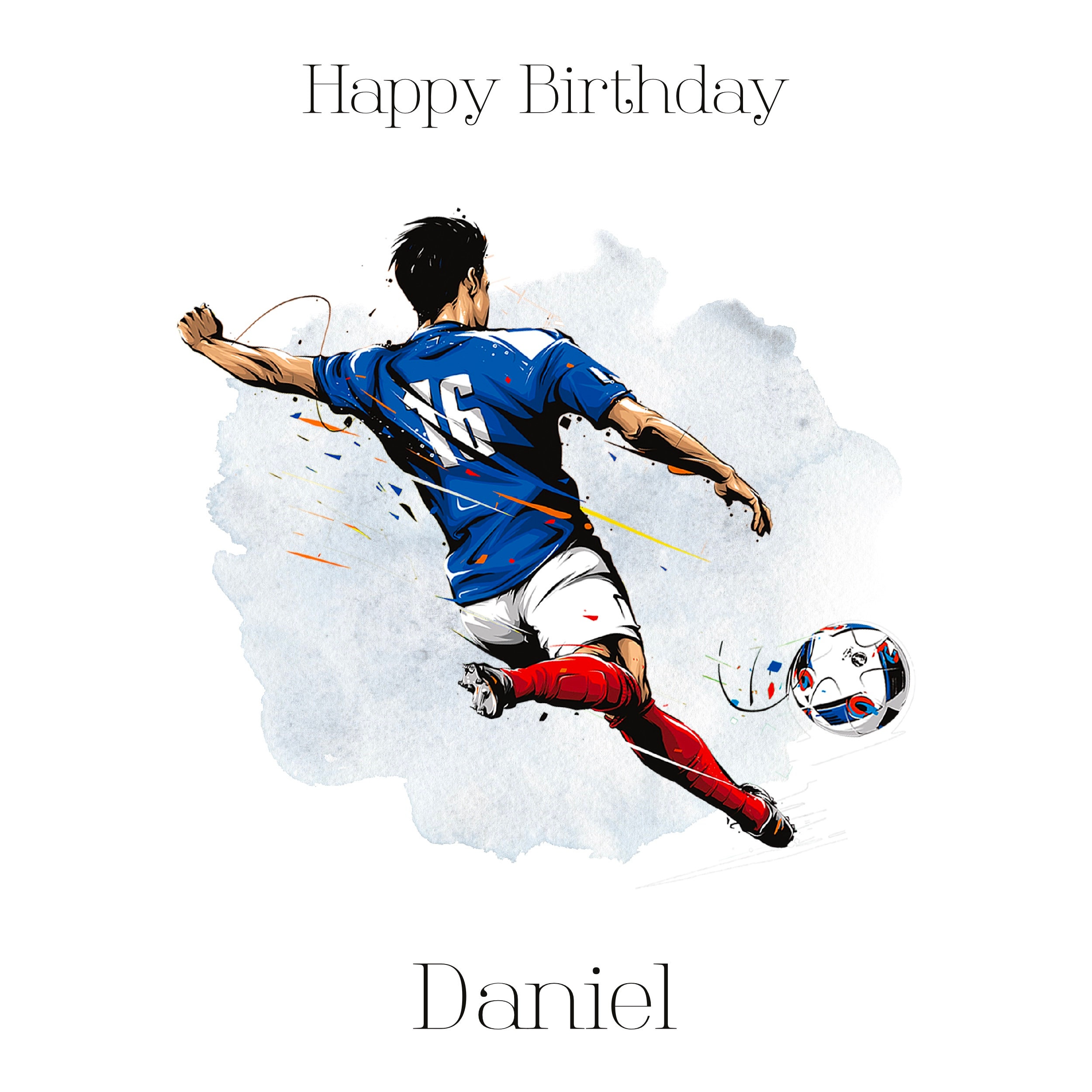 Football Birthday card for him. Personalised. Football player. | Etsy