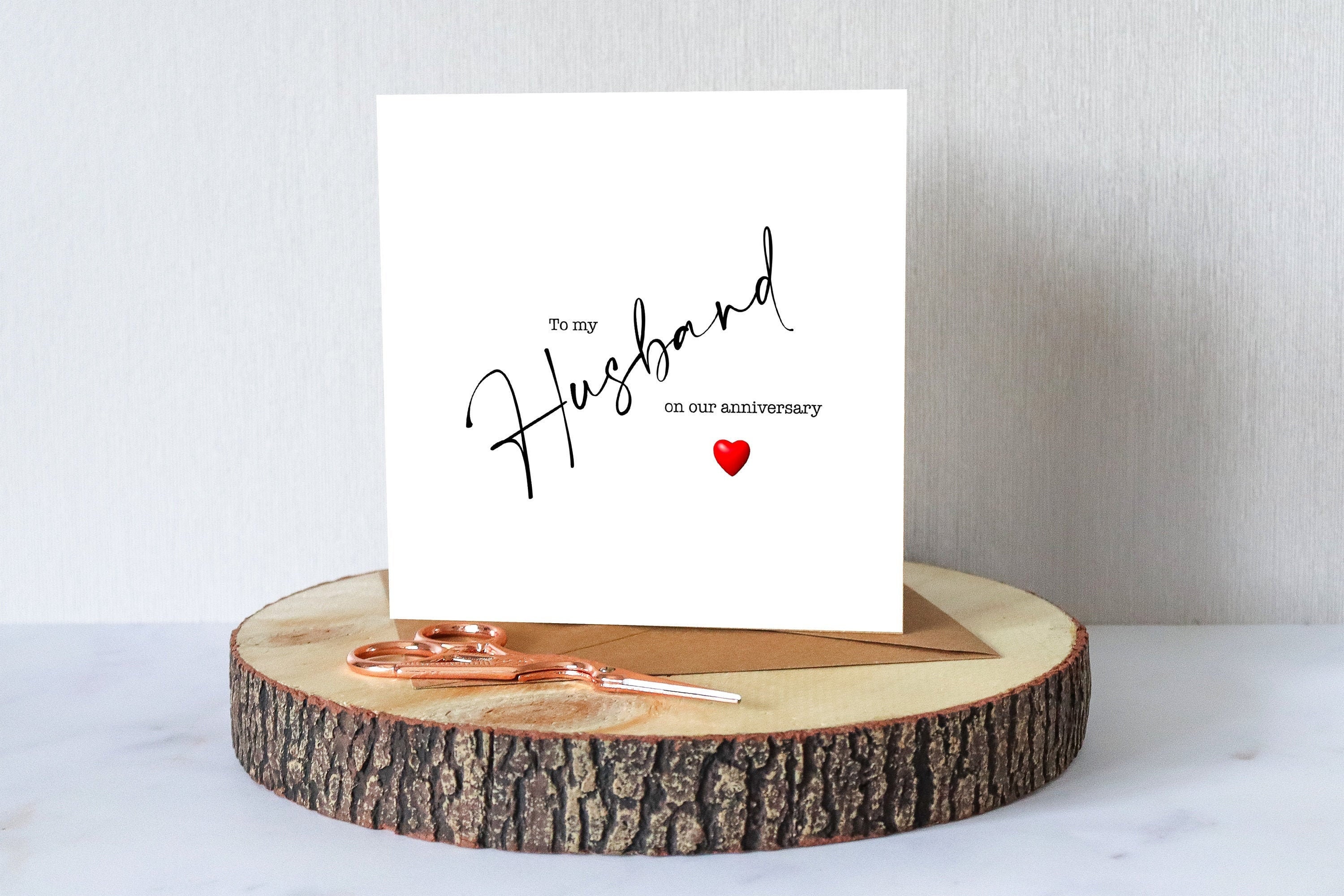 Anniversary card for Husband. ‘To my husband on our anniversary.’ Pre…