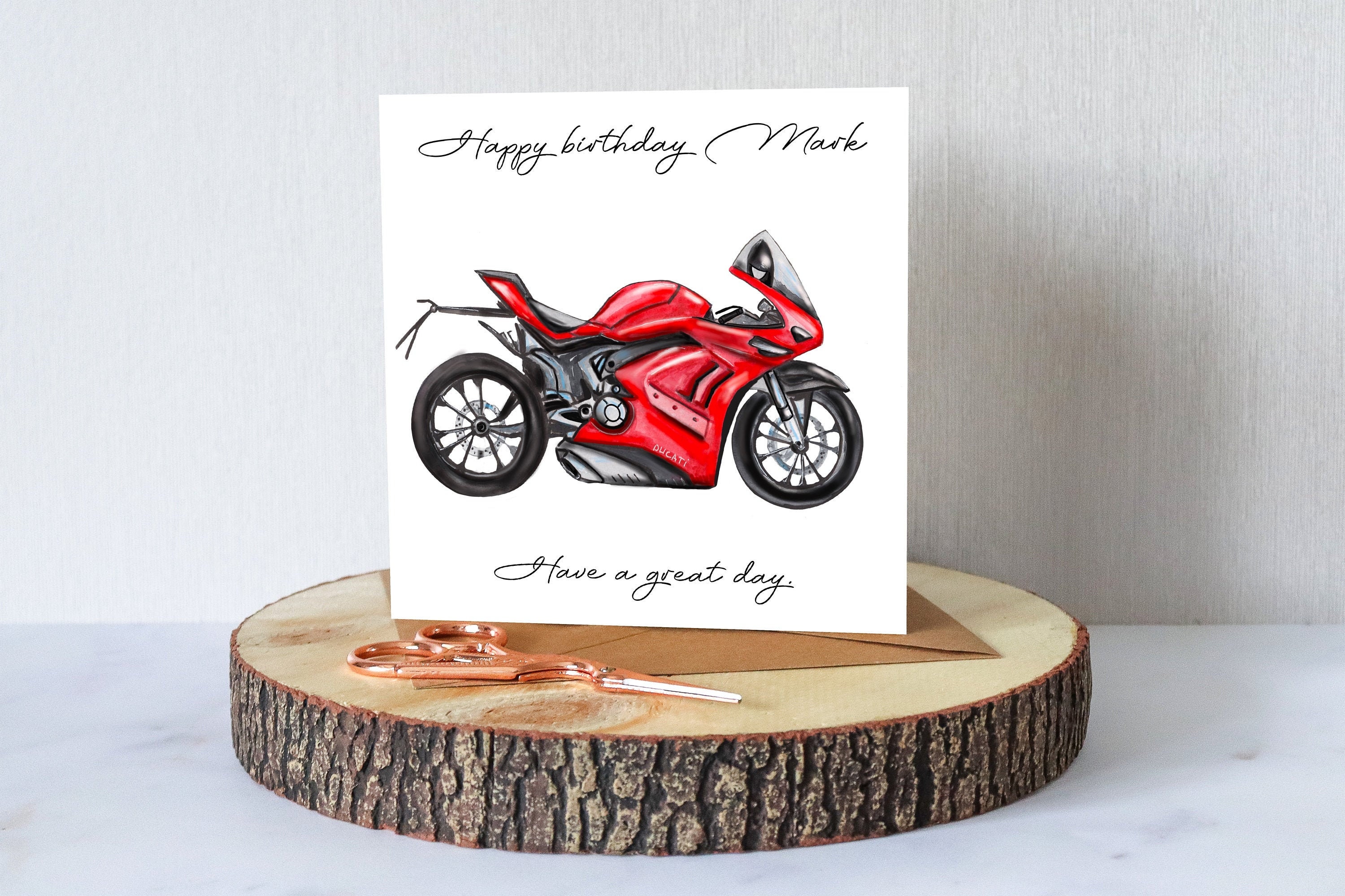 Carte Danniversaire Pour Lui Ducati Moto Joyeux Etsy Canada