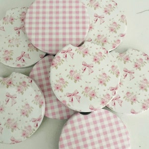 Coquette car coaster, rubber car coaster, ceramic coaster, car decor